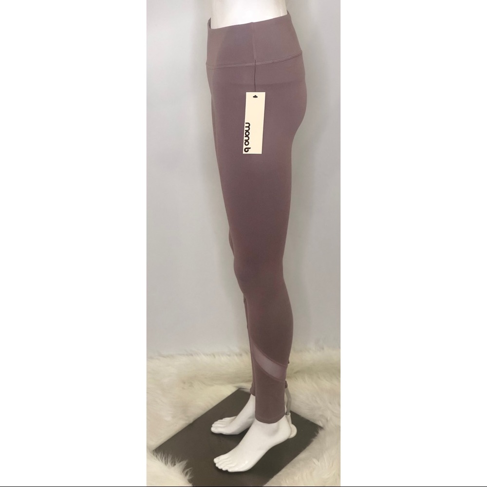Mauve violet full-length athletic casual leggings - Picture 4 of 8